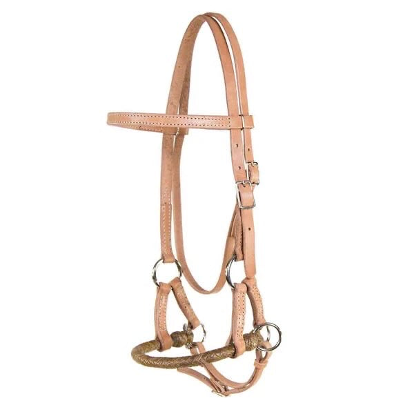 Bosal Cuero Crudo Cabesada Natural Argolla de Jalon Flexion