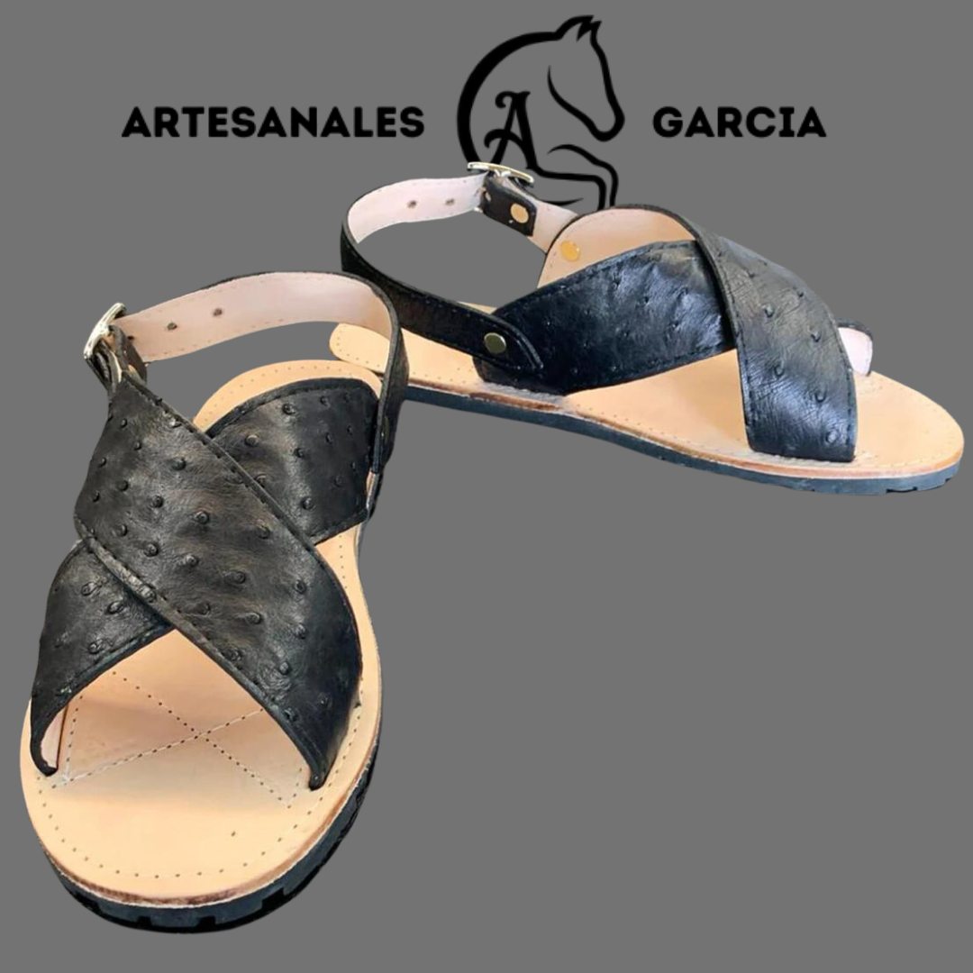Huaraches cruzados shop de avestruz