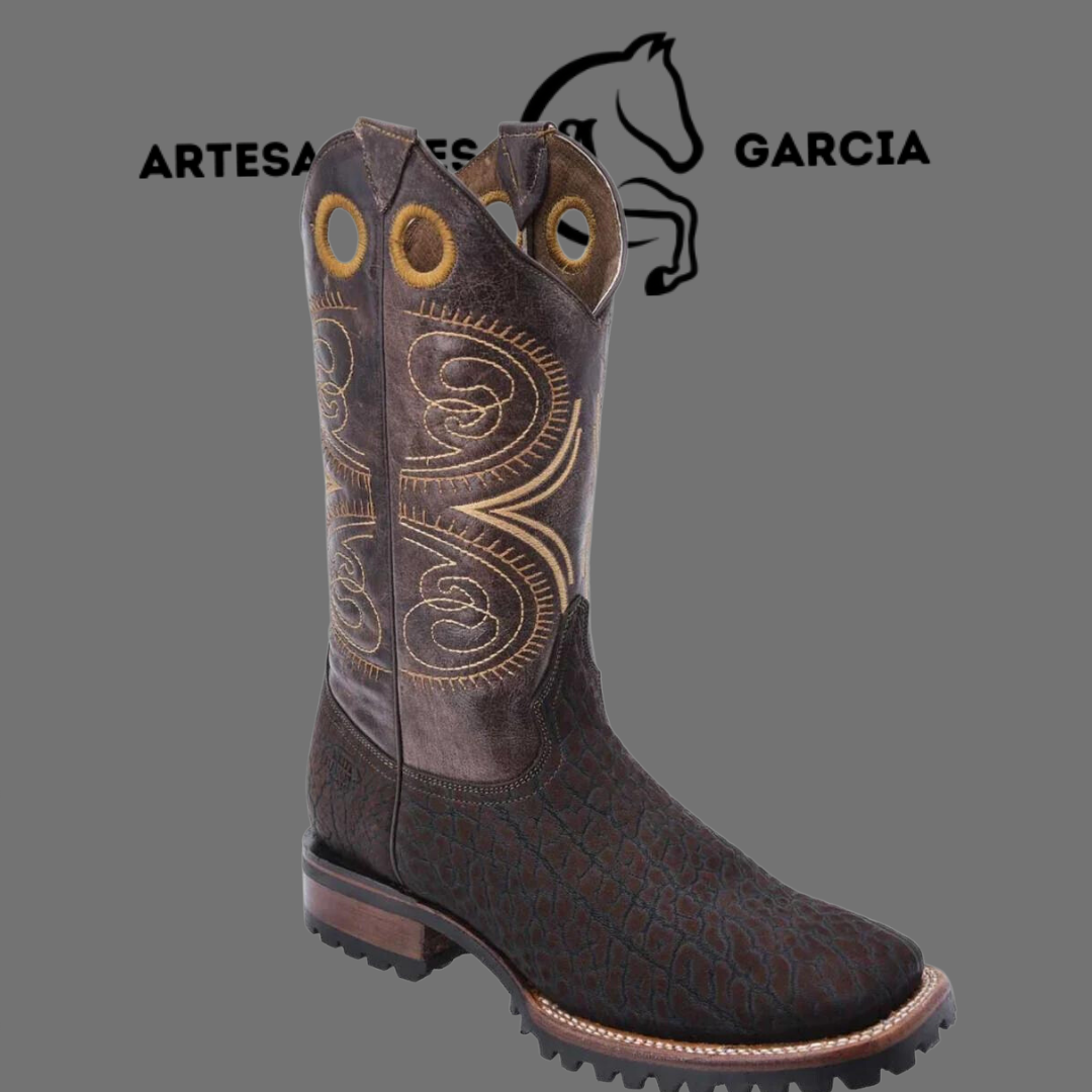 Bota Rodeo Americana Cuello de Toro S/ Tractor Cafe Horma Rodeo WD 283