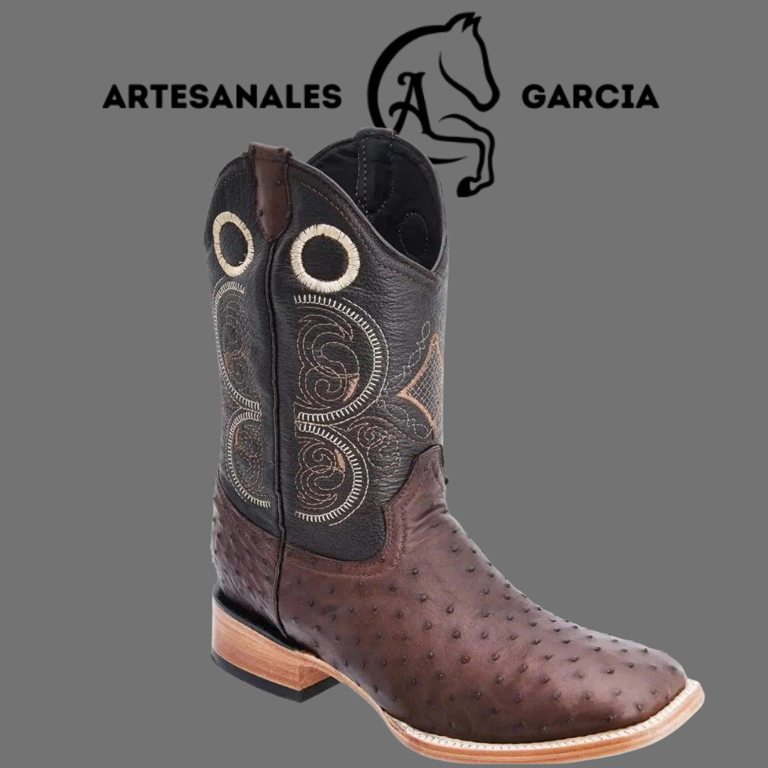 Bota Rodeo Americana Avestruz Original Café WD 254