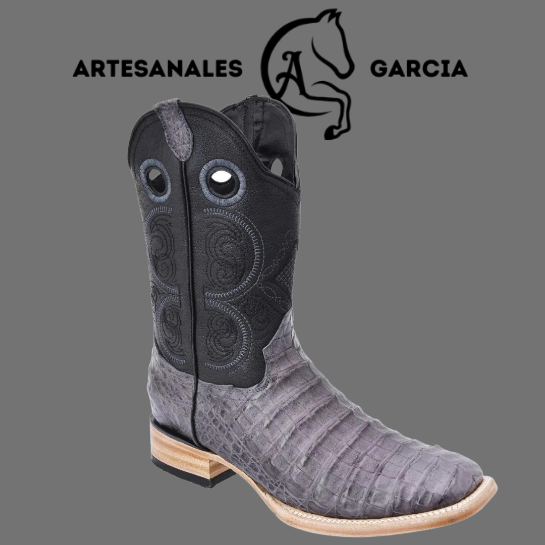 Bota Rodeo Americana Caimán Cocodrilo Belly Gris Original WD 257