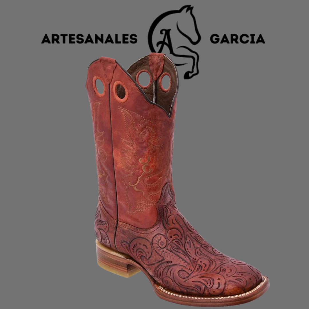 Bota Rodeo Americana Hombre Cincelado Cognac WD 269