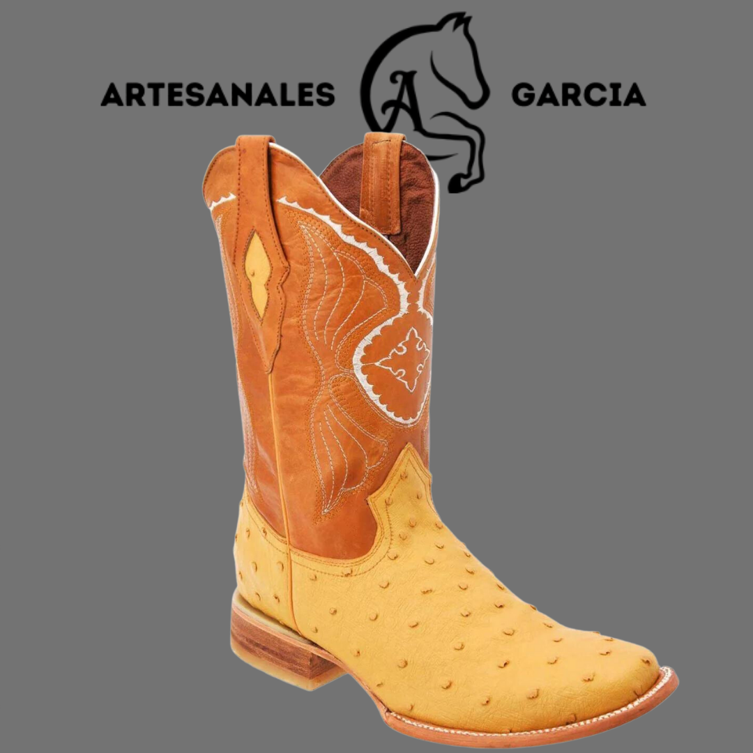 Bota Rodeo Americana Avestruz Clon Mantequilla WD 306