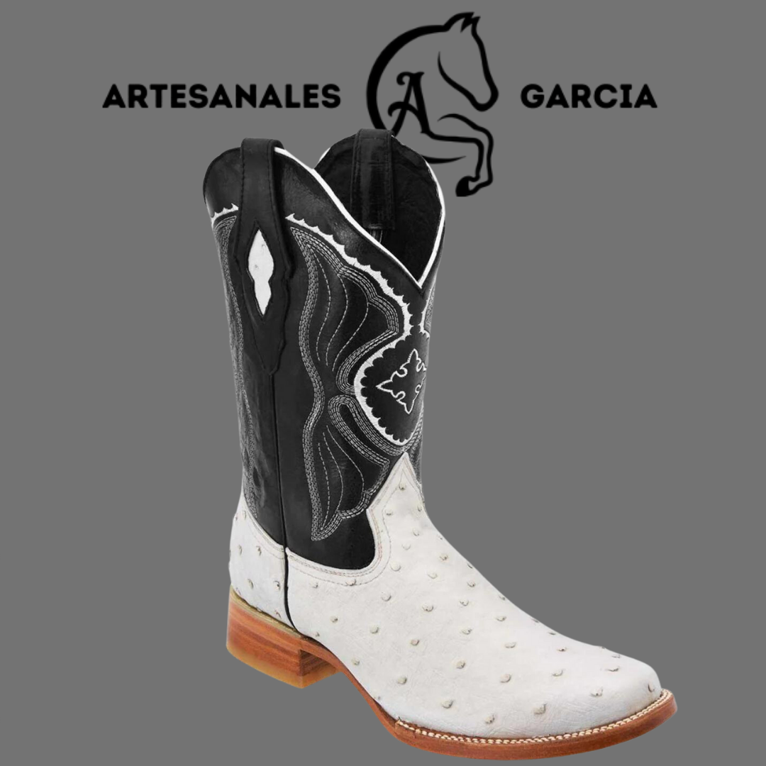 Bota Rodeo Americana Avestruz Clon Hueso WD 307