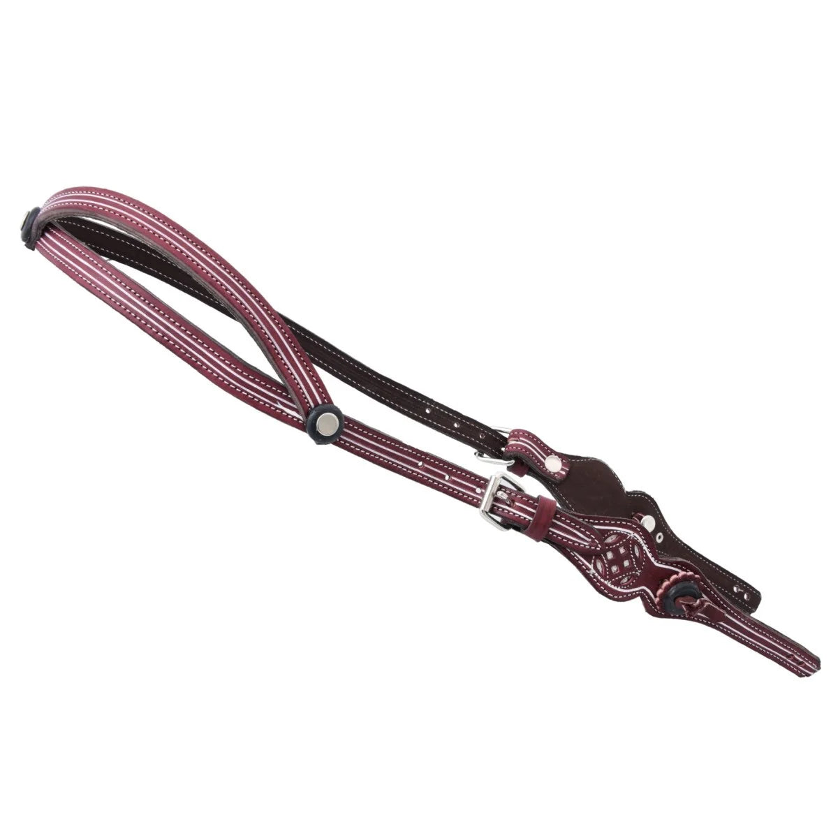 Cabezada de Piel Reforzada Vino – Estilo y Durabilidad para tu Caballo