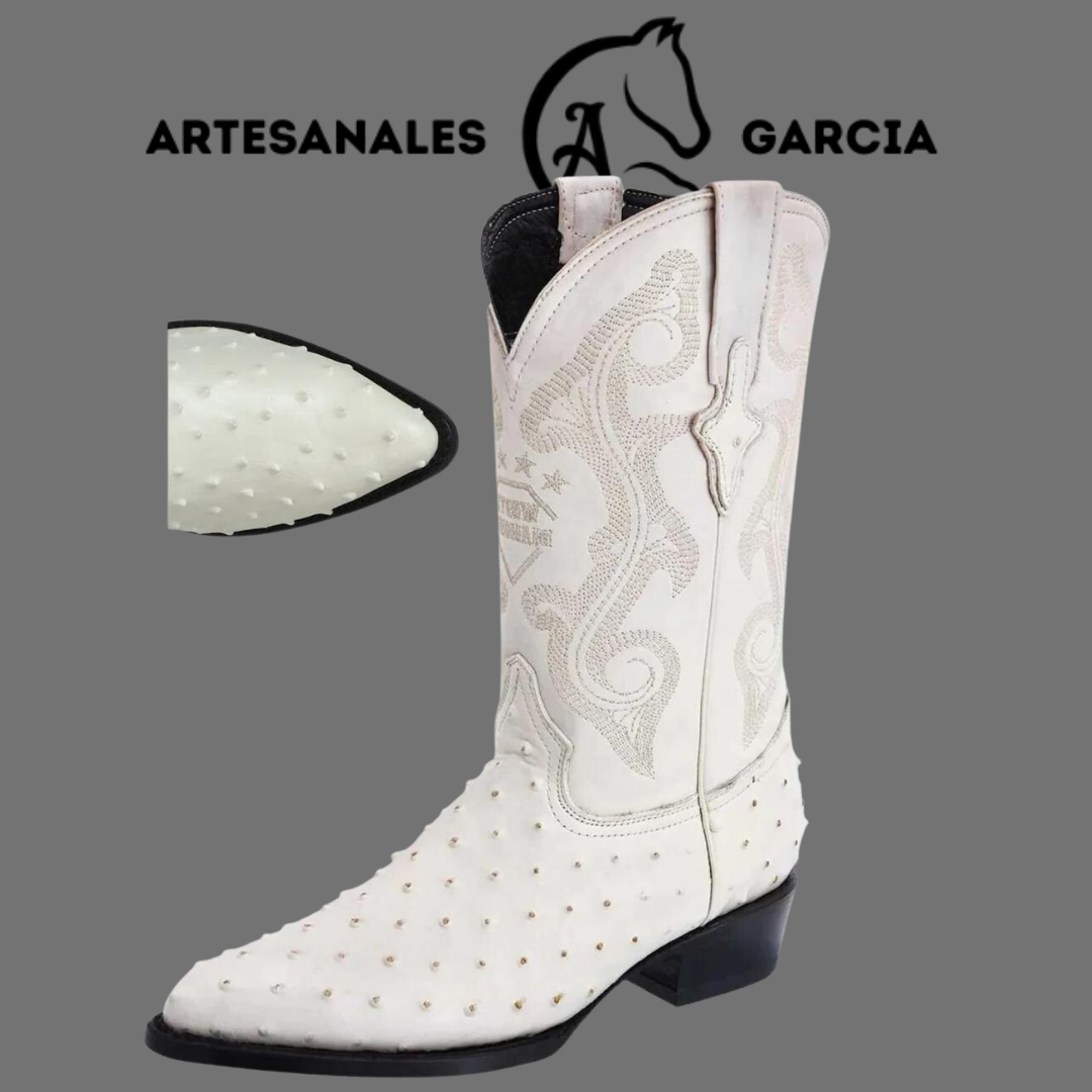 Botas de avestruz color hueso deals