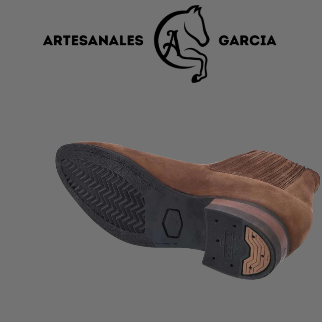 Botin Charro Nobuck Café Suela de Hule WD 703