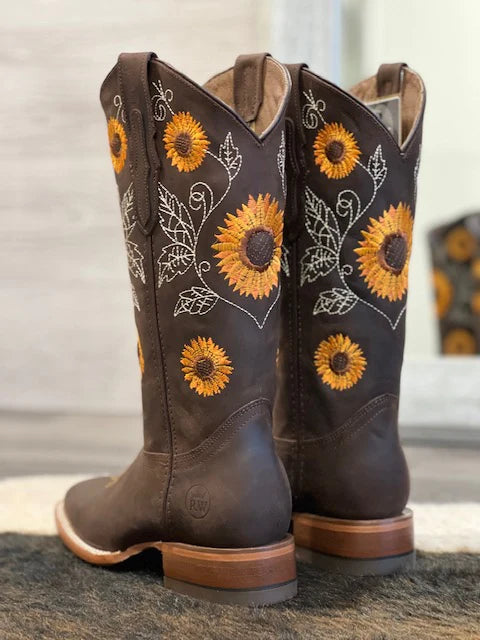 Bota Rodeo Dama Bordado 072 Girasol Chocó