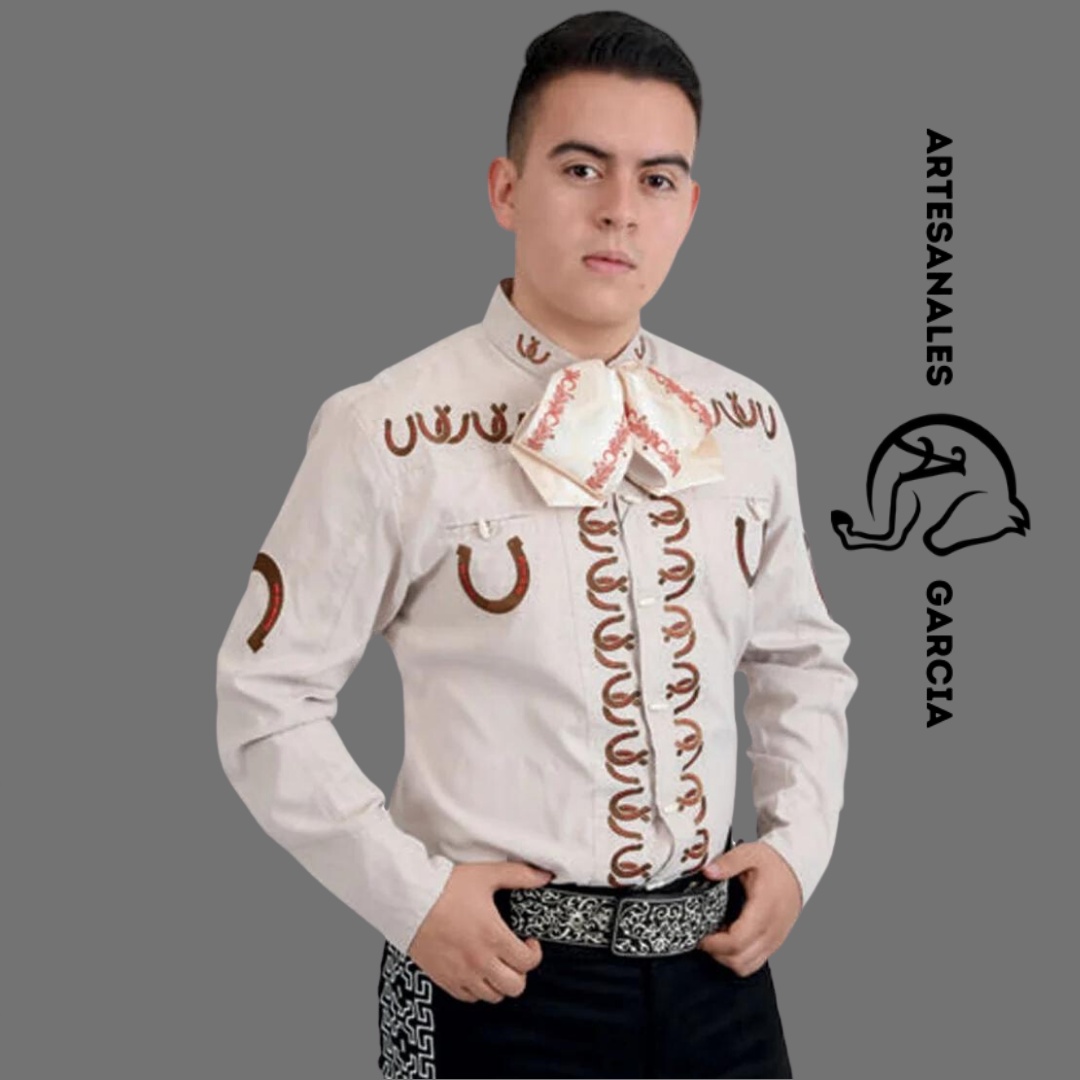 Camisa Charra Herraduras Beige WD 824