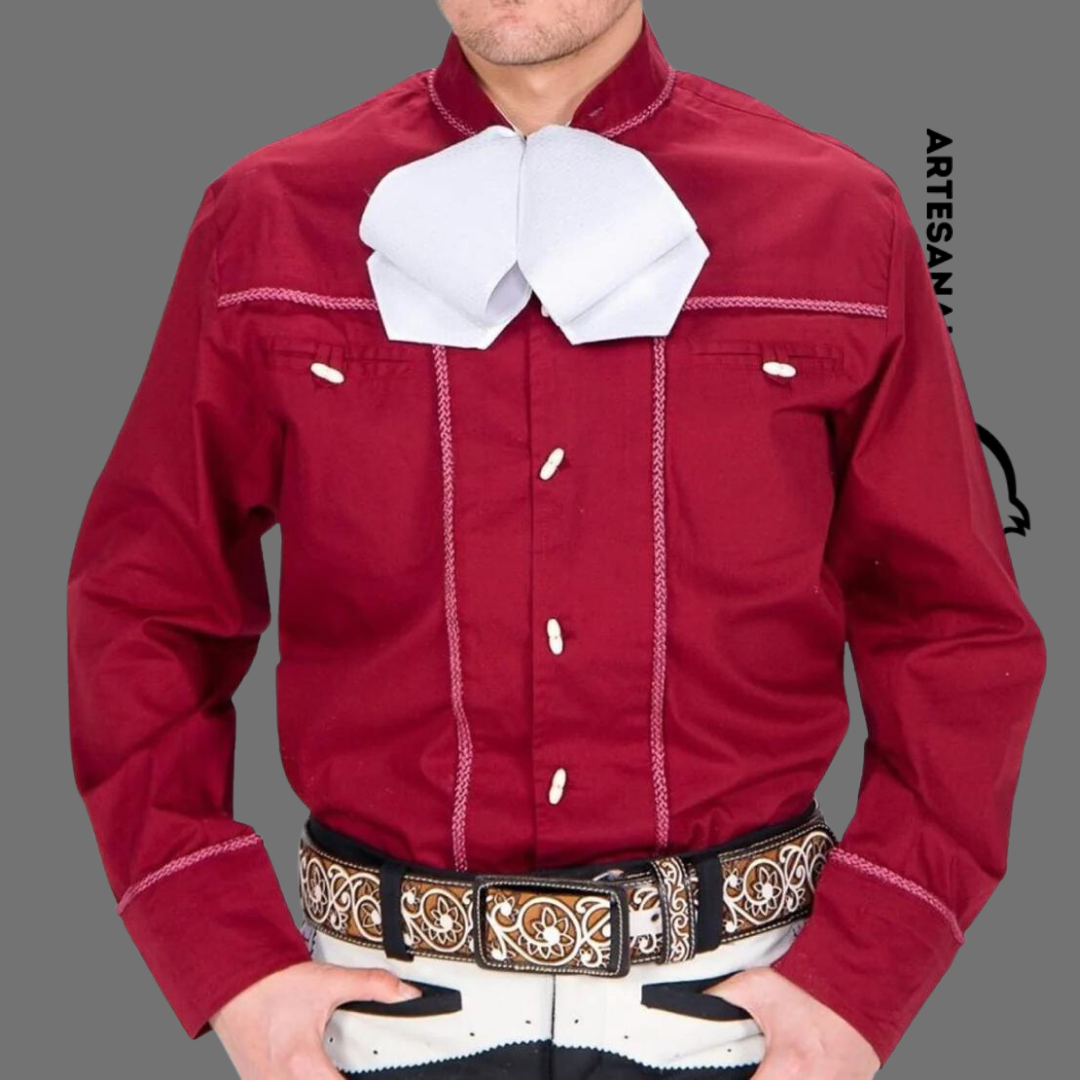 Camisa Charra Sogita Huesito Vino WD 854