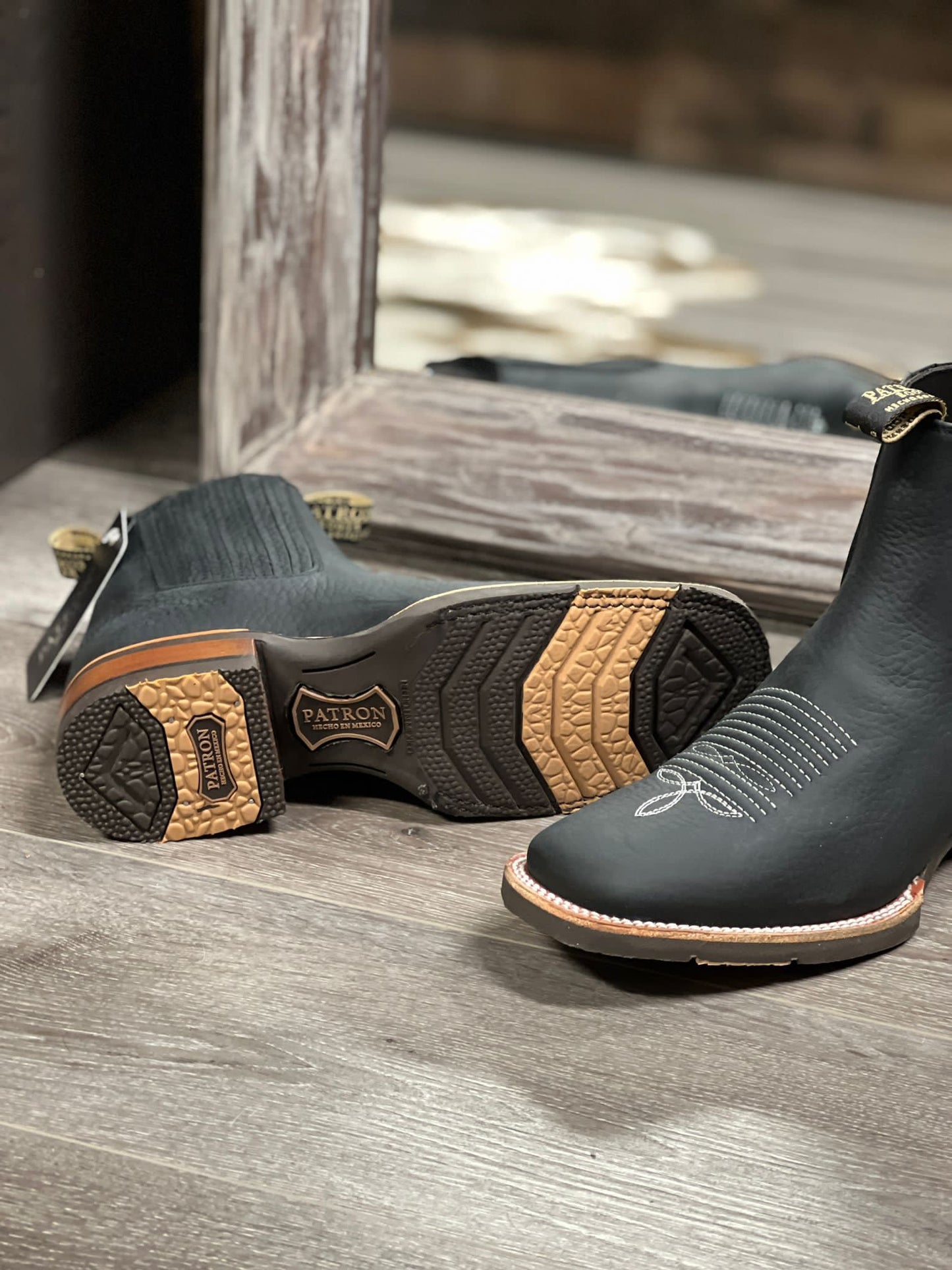 Botín Rhino Rodeo Ringler Negro Piel / Hule