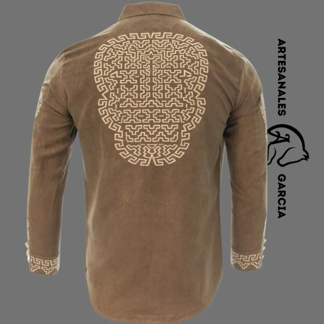 Camisa Charra Gamuza Bordada Topo WD 809