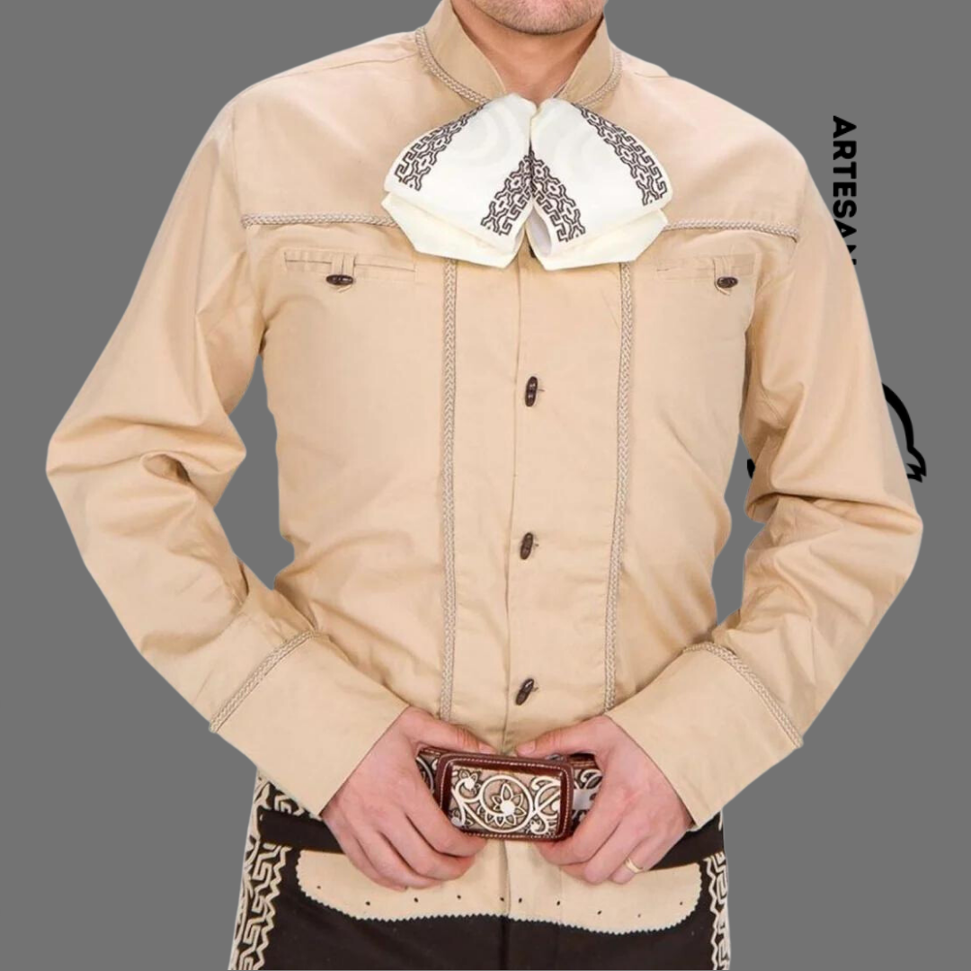 Camisa Charra Sogita Huesito Beige WD 856