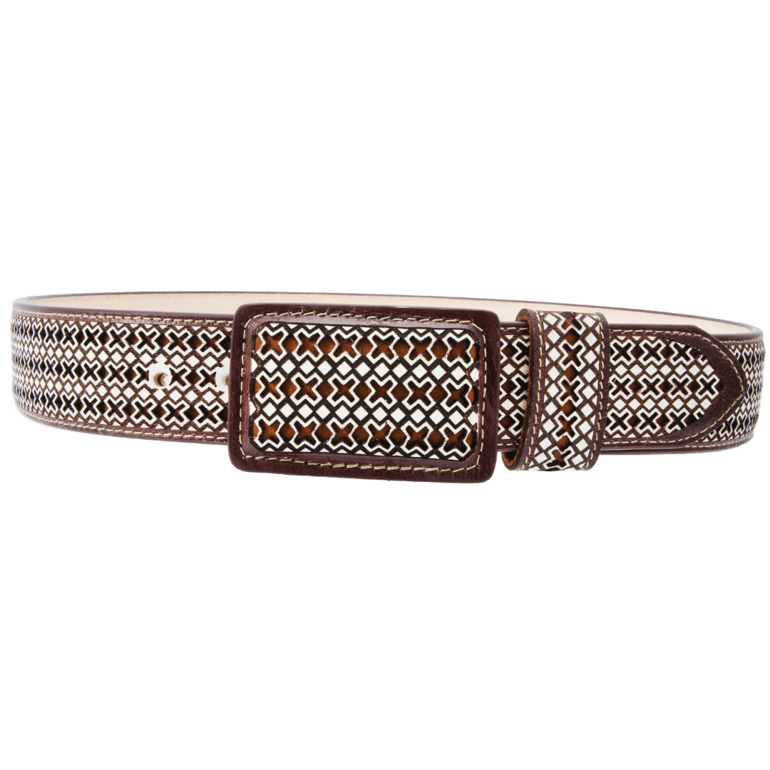 Cinto Corte Lazer Negro/ Rojo con Cruz WD 1517