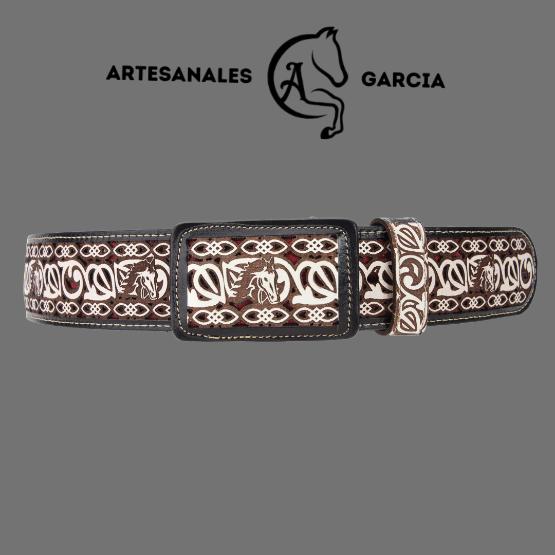 Cinto Corte Lazer Negro con Caballo WD 1527