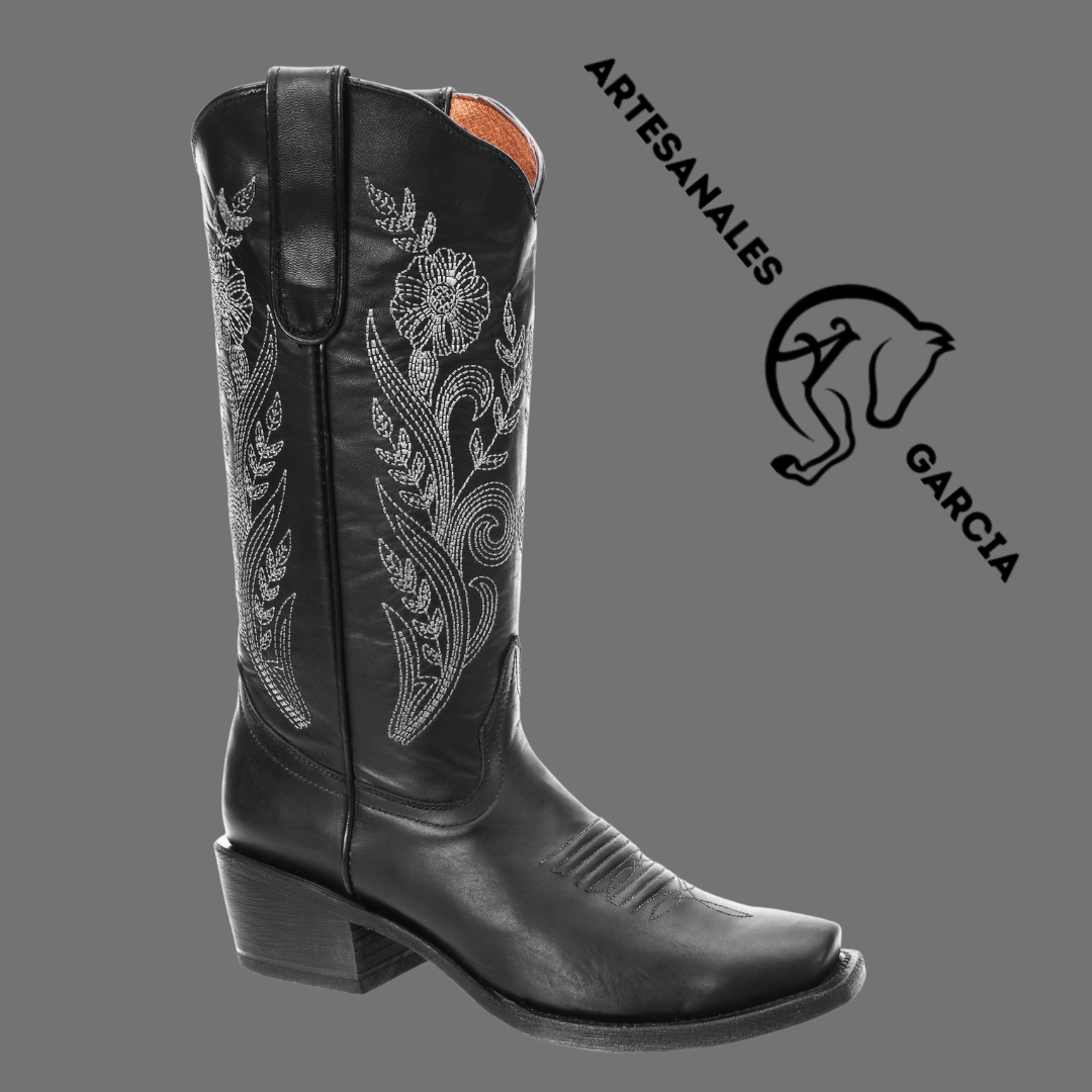 Bota Dama Horma Rodeo Punta Cuadrada Negro WD 515