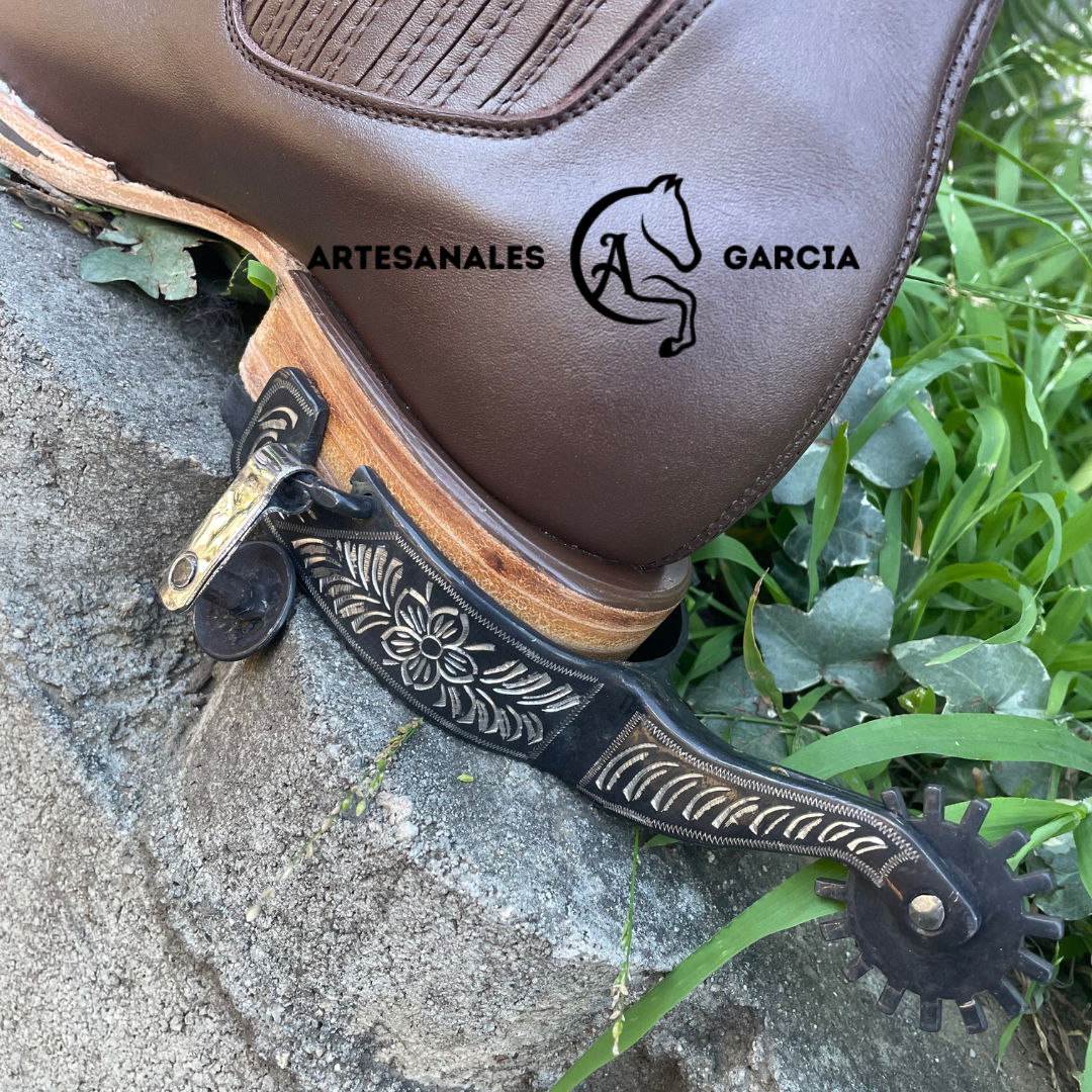 Espuelas Americana Negra Grabado