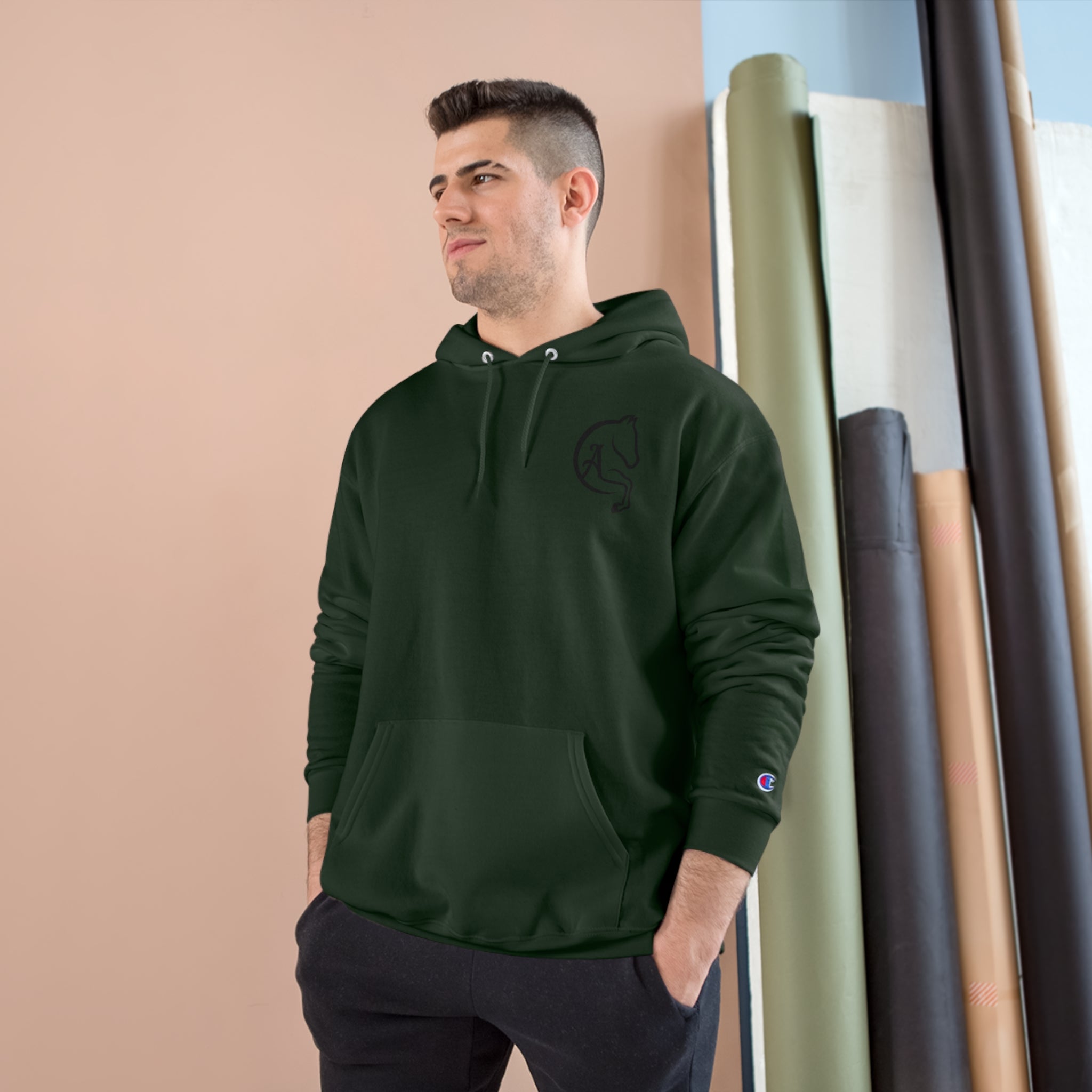 Champion sweater hotsell dark green color