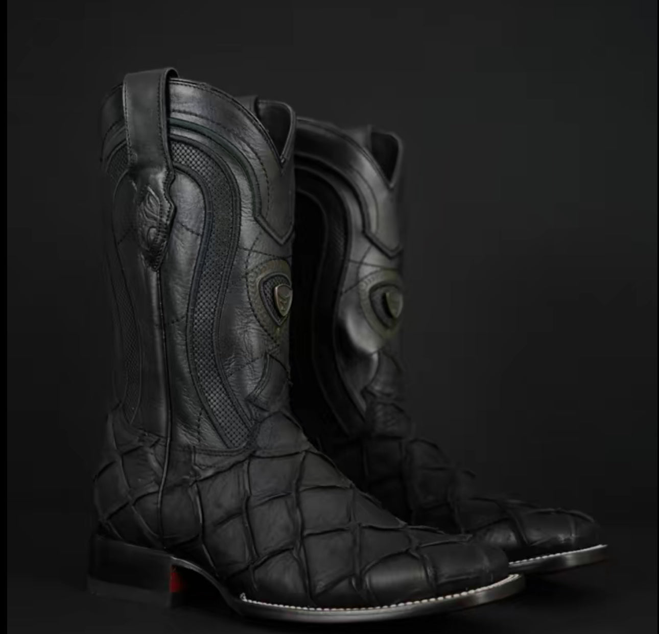 080 Pirarucu Print Matte Western Boots – Square Toe – Made in Mexico