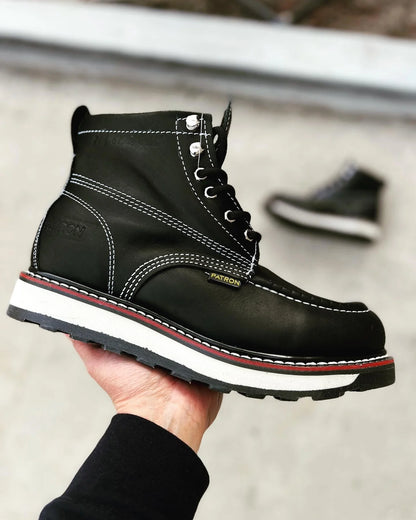 Zapato de Trabajo 617 Negro / Raya Roja