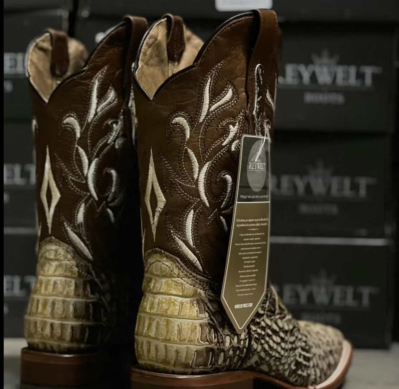 070 Alligator Print “Desierto” Western Boots – Genuine Leather Cowboy Boots