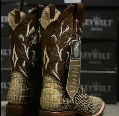 070 Alligator Print “Desierto” Western Boots – Genuine Leather Cowboy Boots