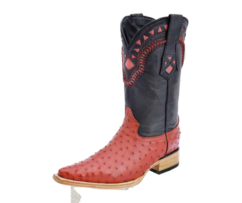 Men’s Western Cowboy Boot – 3x Aladino Premium Ostrich-Leather – Casual Wear