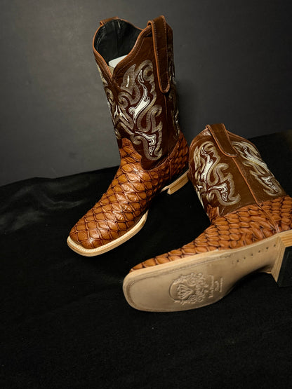 Bota Rodeo Punta Cuadrada Oso Hormiguero Clon Cognac WD 298