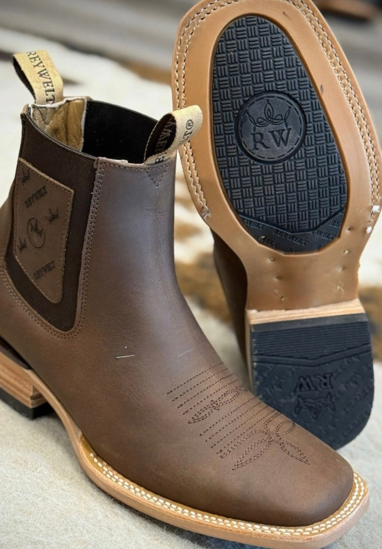 Botin Cuadrado Rodeo Hule Injertado Cafe – Artesanales Garcia