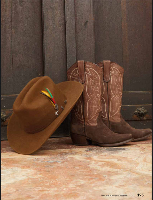 200X Wool Felt Western Hat – WD 522-32 | 3.5” Brim | Tobacco Brown