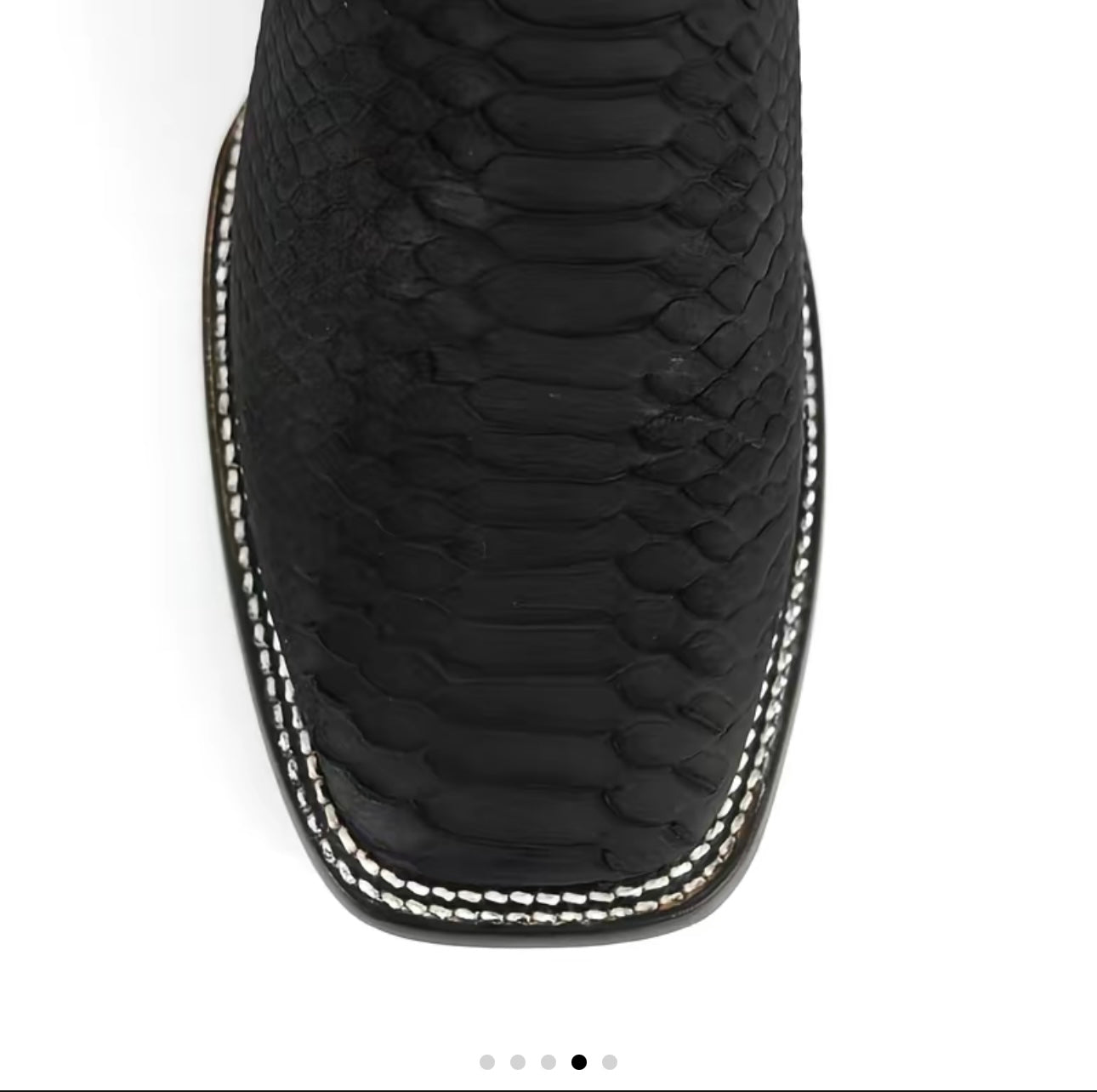 050 Botines Vaqueros Negros Estilo Pitón para Hombre – Bototín Ranchero (NO Exótica)