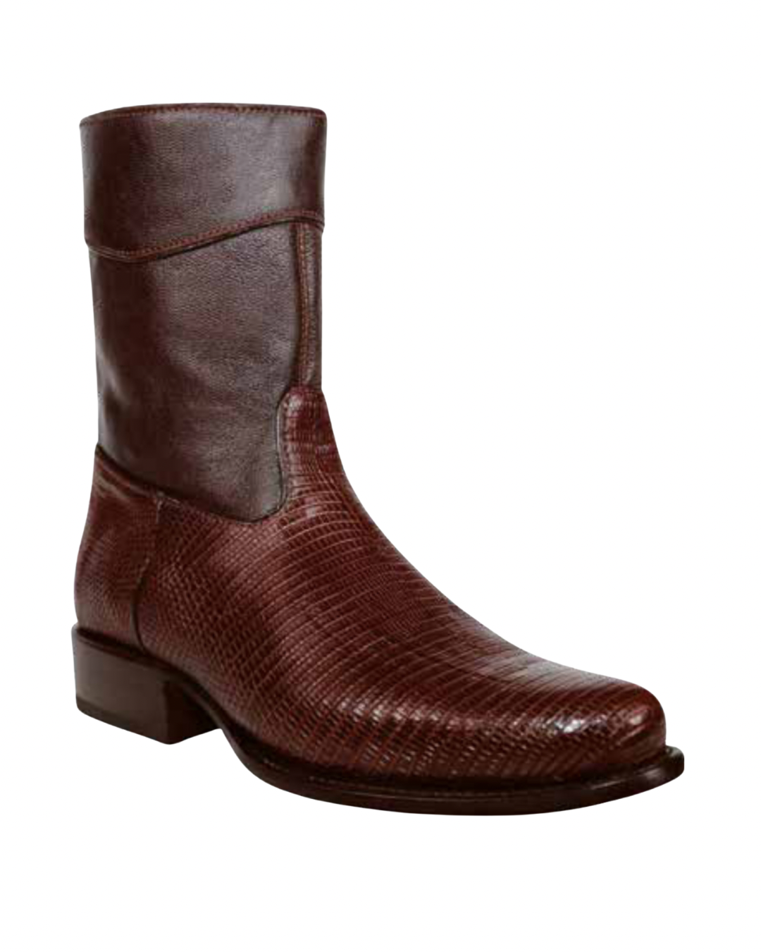 Men’s Lizard Textured Leather Western Boot – Café Brown | Diamond Collection