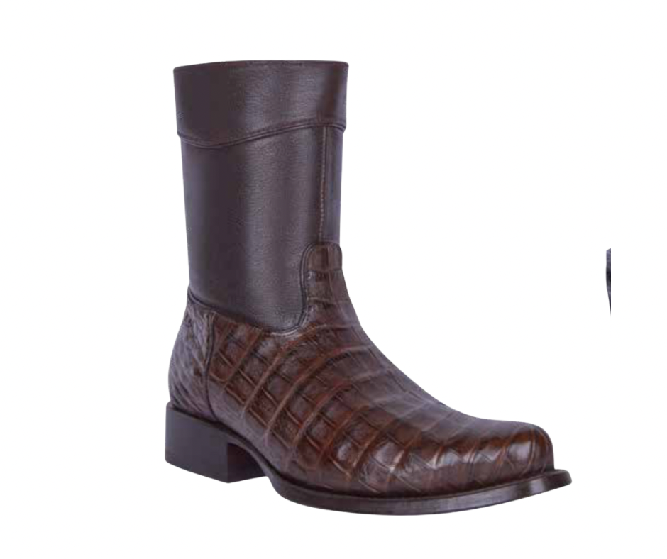 Diamond Belly Leather Western Boots – Premium Mid-Calf Fit