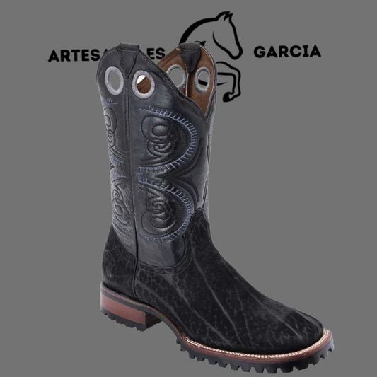 Bota Rodeo Americana Cuello de Toro S/ Tractor Negra Horma Rodeo WD 282