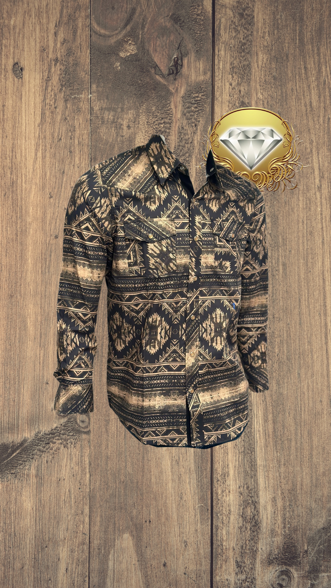 Camisa Vaquera Estampa Beige / Cafe