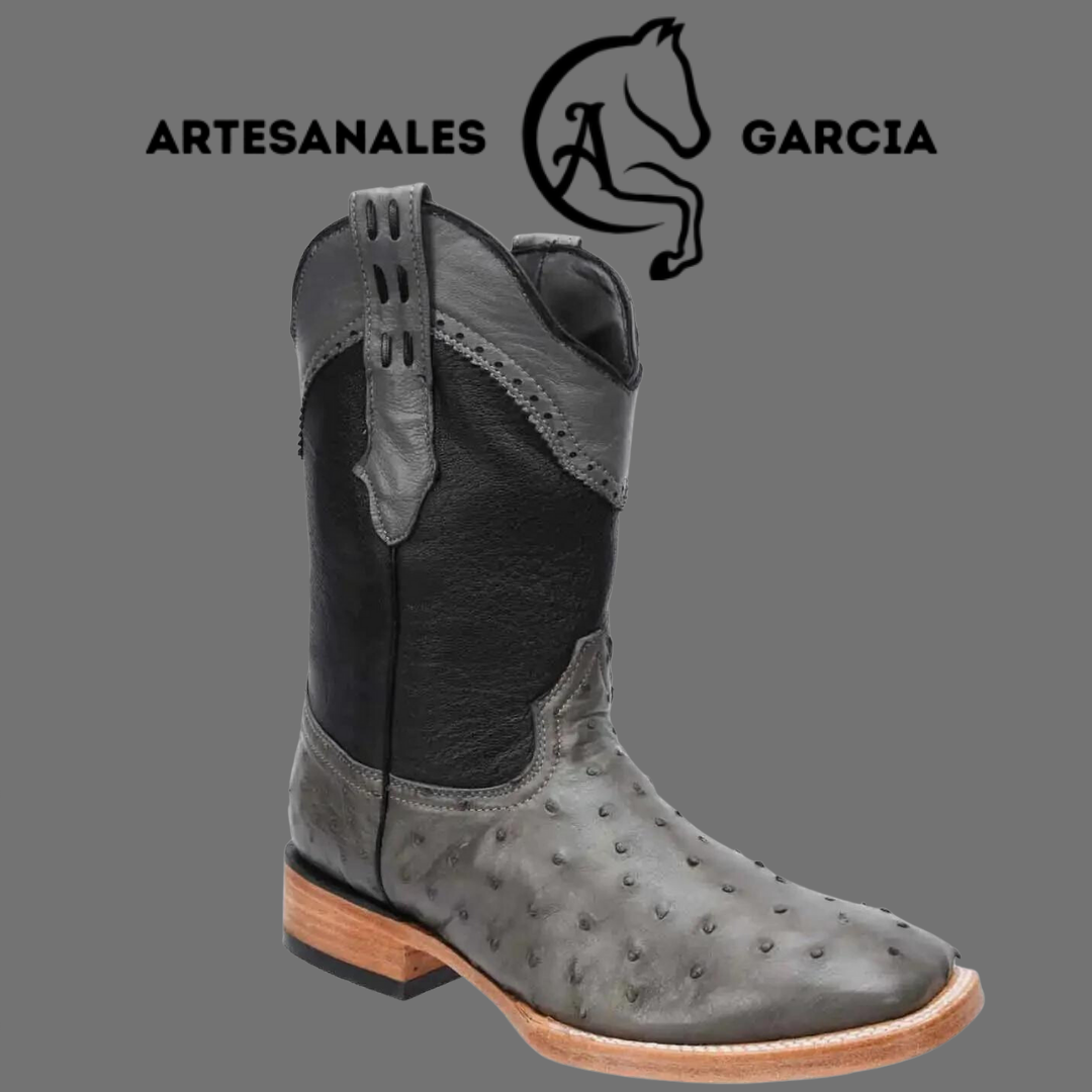 Bota Rodeo Americana Avestruz  Original  Gris WD 253