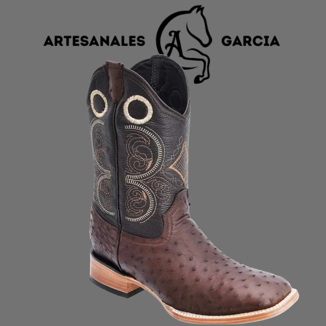 Bota Rodeo Americana Avestruz  Original  Café WD 254