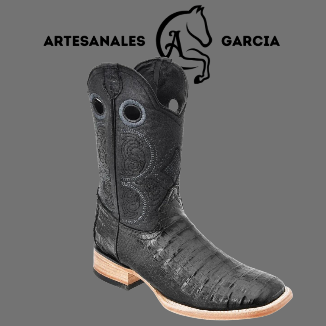 Bota Rodeo Americana Caimán Cocodrilo  Belly Negro Original WD 256