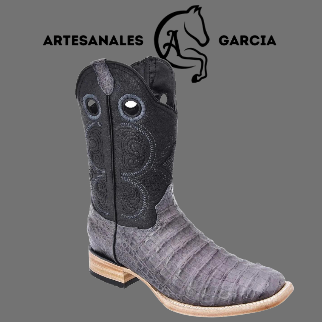 Bota Rodeo Americana Caimán Cocodrilo  Belly Gris Original WD 257