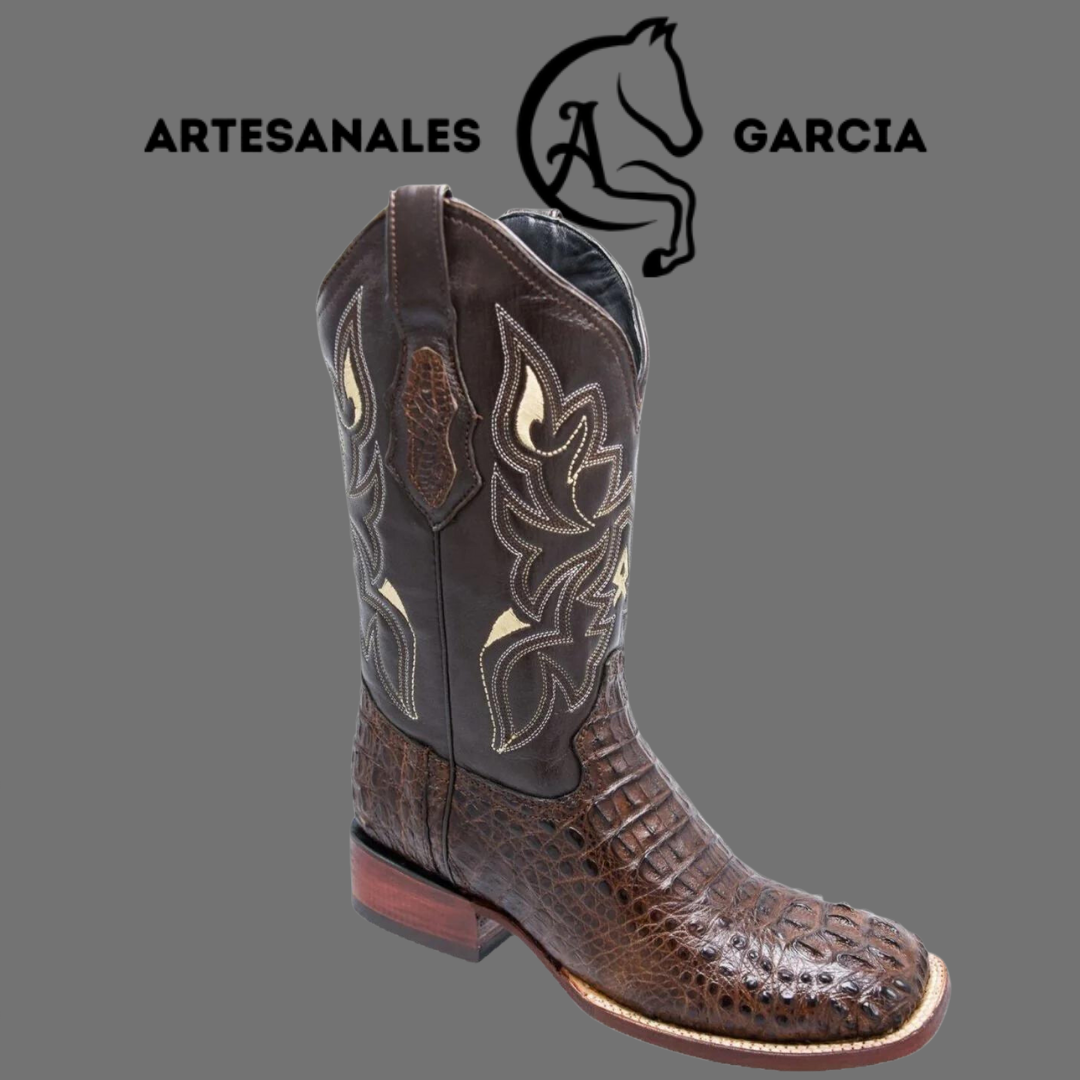 Bota Rodeo Americana Caimán Cocodrilo Nuca Cafe Original WD 263