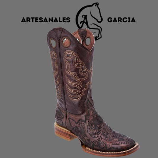 Bota Rodeo Americana Hombre Cincelado Café  WD 270