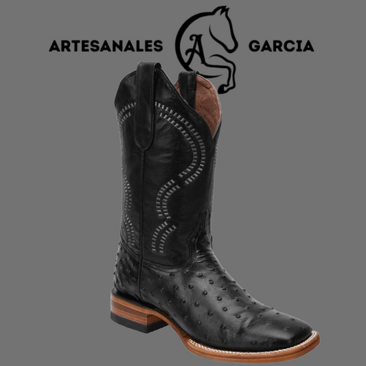 Bota Rodeo Americana Avestruz  Clon  Negro WD 302