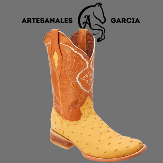 Bota Rodeo Americana Avestruz Clon  Mantequilla  WD 306