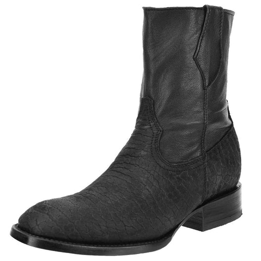 Bota Punta Cuadrada Skinny Cuello De Toro Negro WD 007