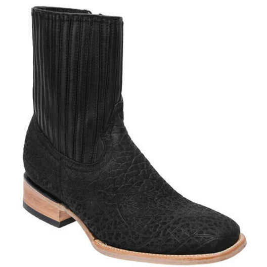 Bota Rodeo Punta Cuadrada Skinny Cuello De Toro Negro WD 010