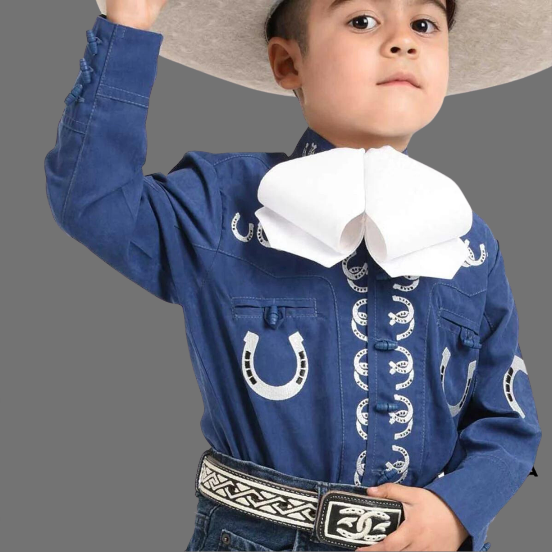 Camisa Charra Niño Herradura Azul WD 934