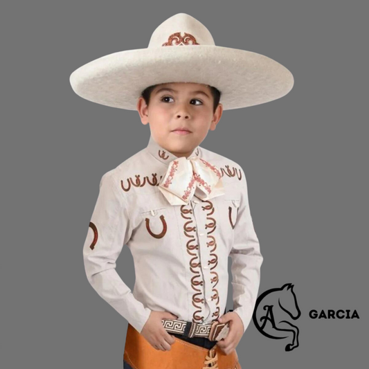 Camisa Charra Niño Herradura Beige WD 936