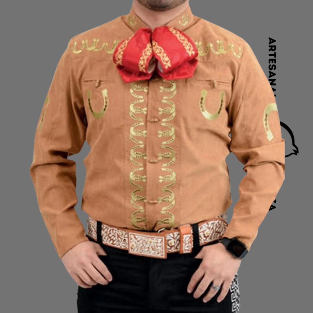 Camisa Charra Herraduras Camel WD 823