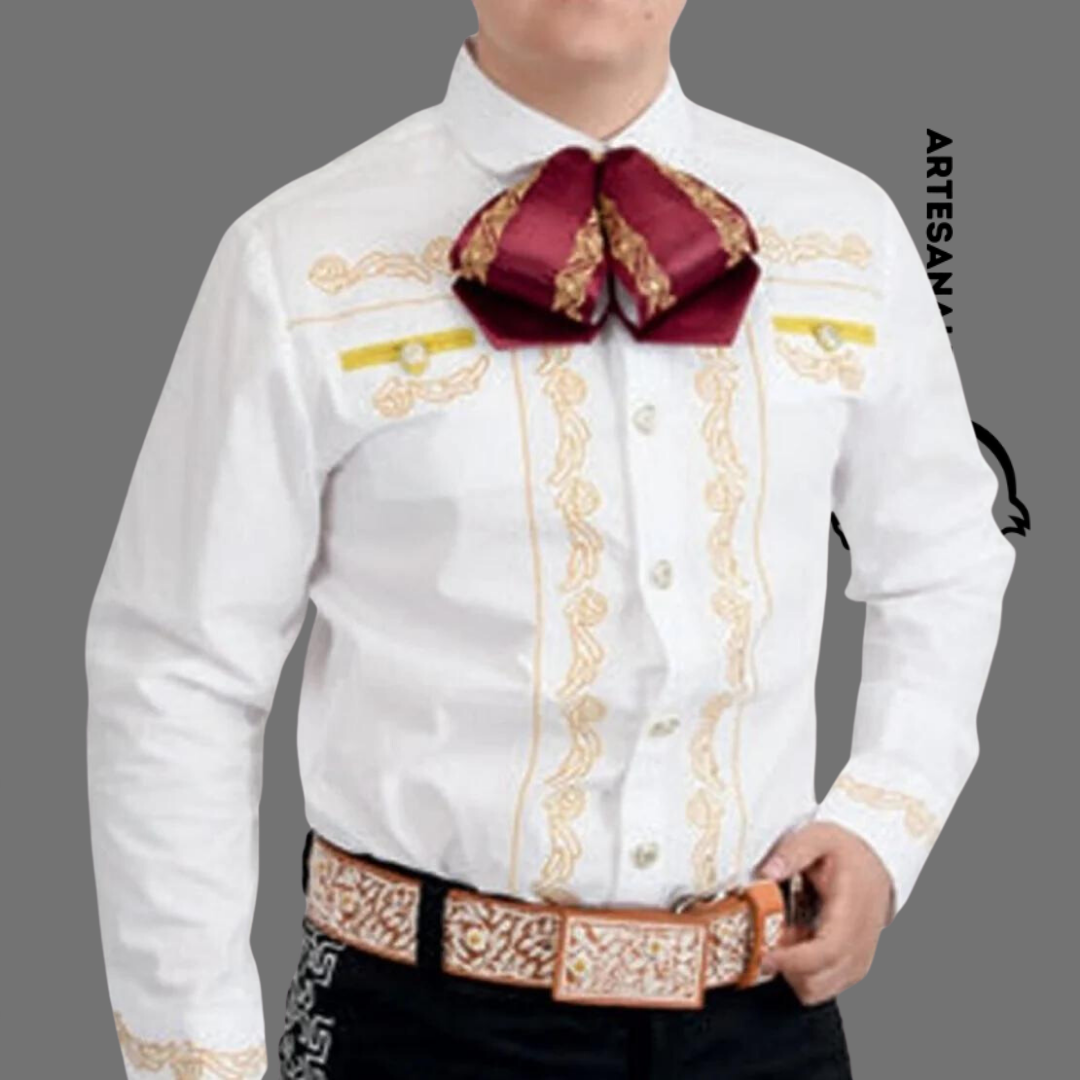 Camisa Charra Blanco / Oro WD 862