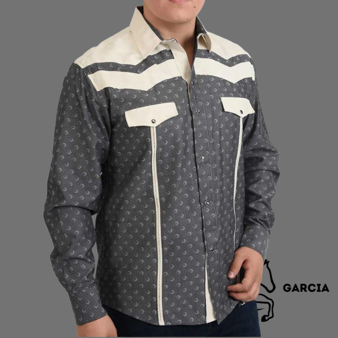 Camisa Vaquera Beige / Gris WD 907